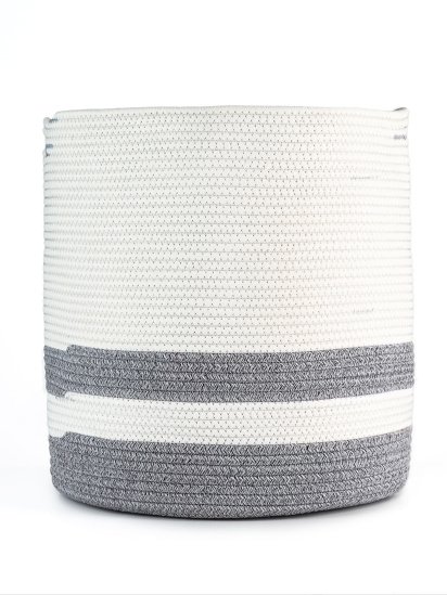 MBM MY HOME ­Корзина для зберігання сіра з білим модель TH-16 GRAY/WHITE — фото 6 - INTERTOP