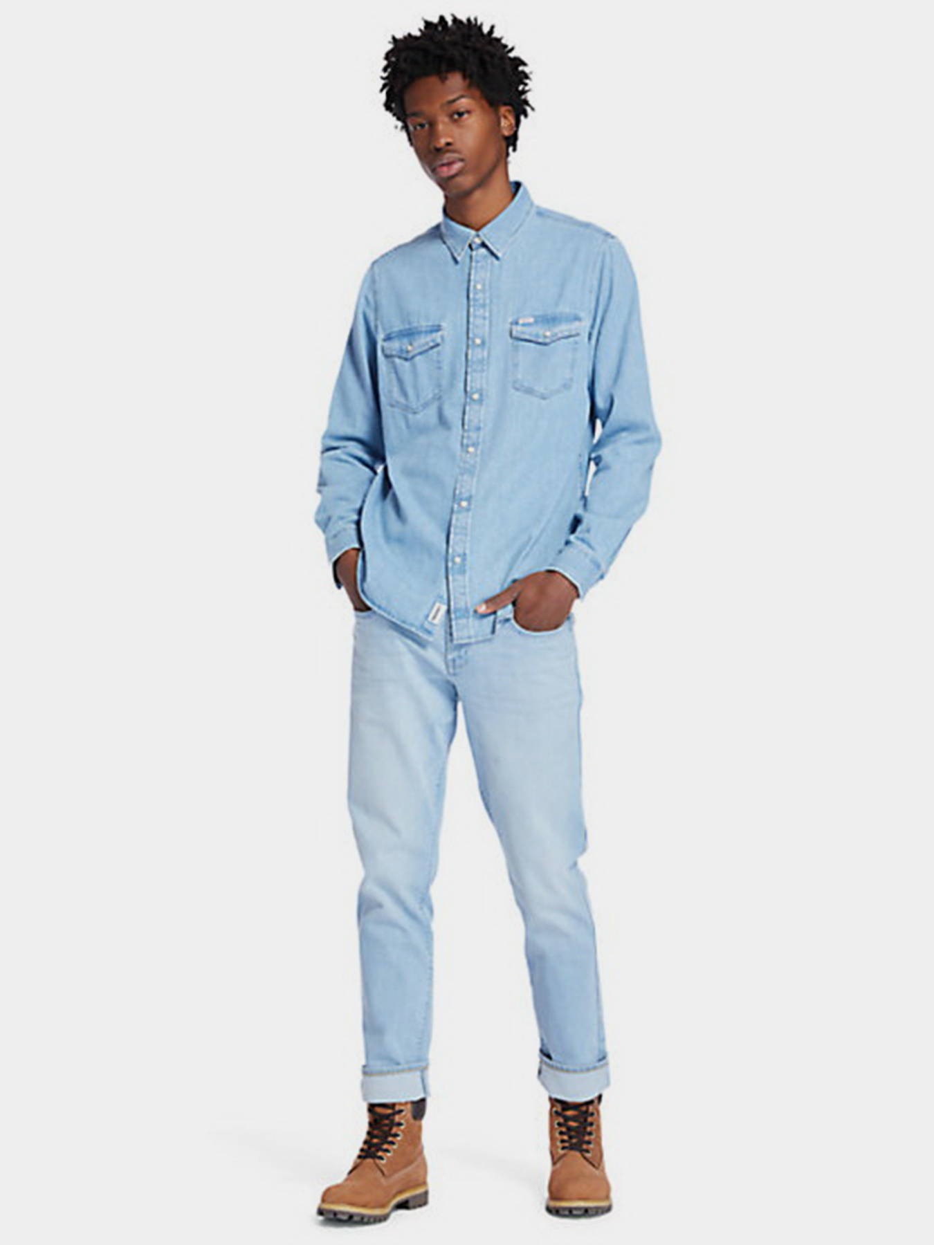 Рубашка повседневная Timberland Mumford River Denim модель TB0A2D6RAS2 Фото
