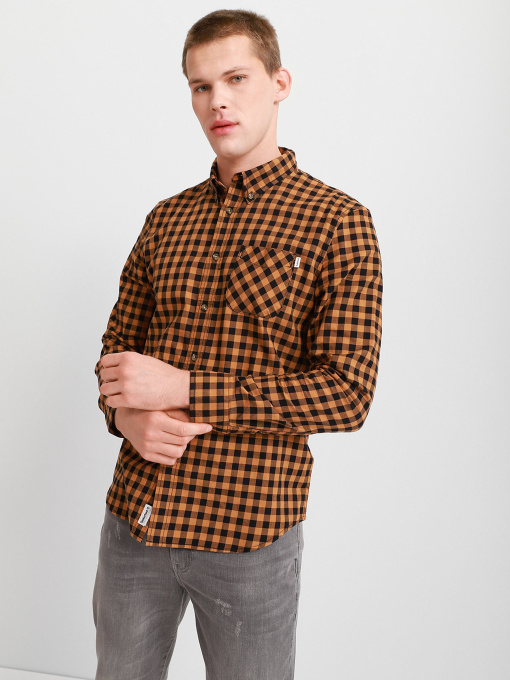 Рубашка повседневная Timberland Back River Brushed-Cotton Check модель TB0A2BJVP50 Фото