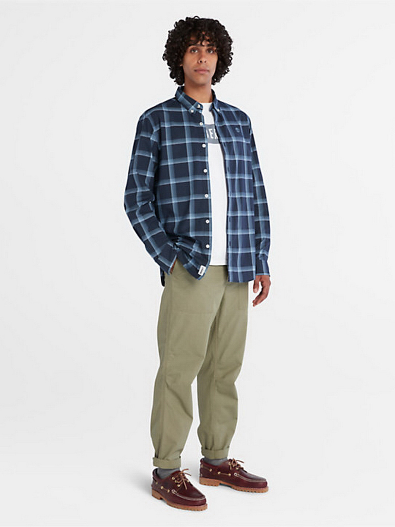 Сорочка повсякденна Timberland Eastham River Stretch Poplin Check модель TB0A26CFB68 Фото