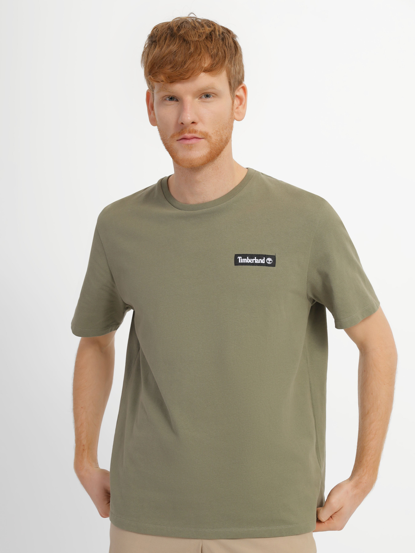 Футболка Timberland SS Heavy Weight Woven Badge модель TB0A6EQF590 Фото