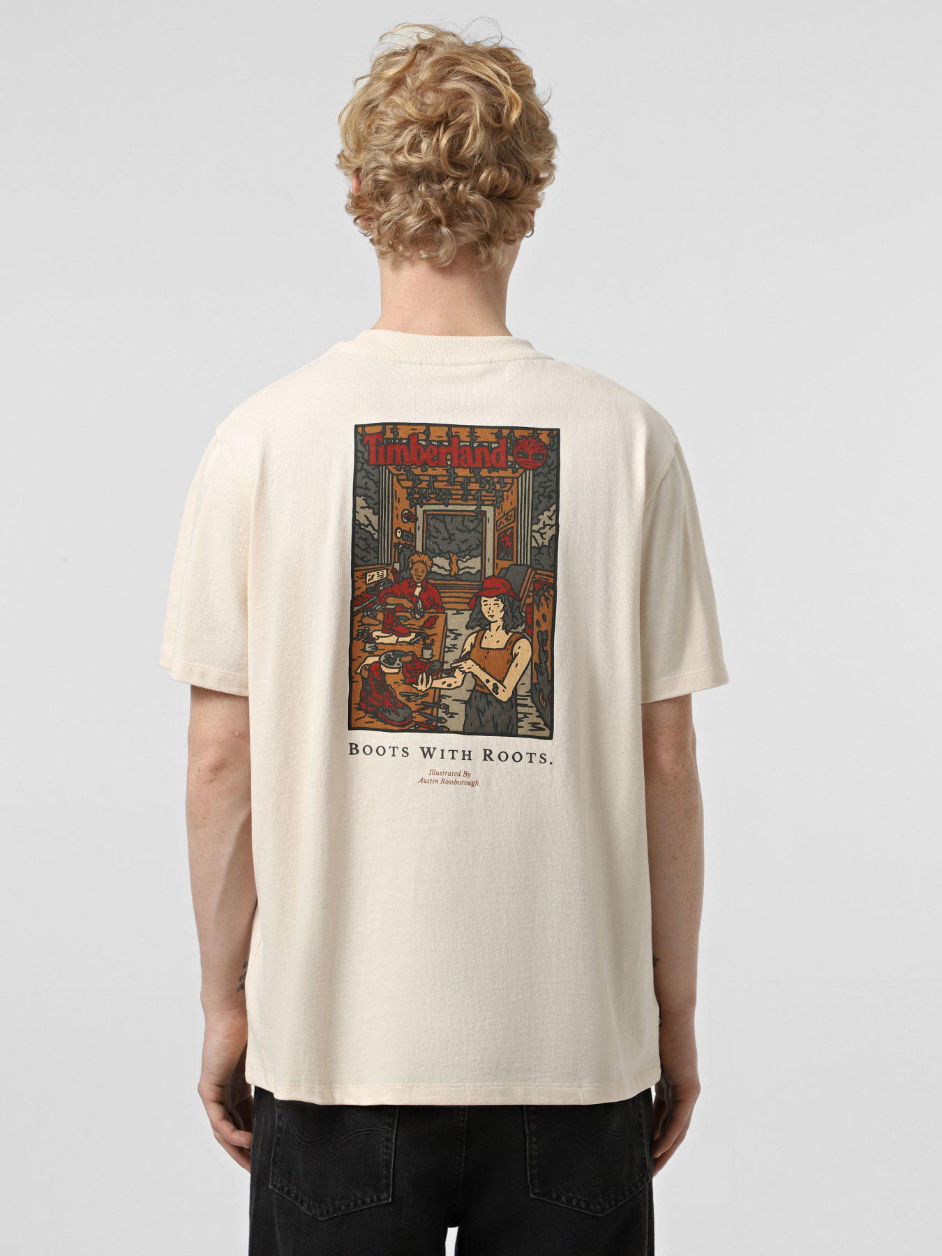Футболка Timberland Washed Boot Lab Back Graphic Undyed модель TB0A6DPDCR3 Фото