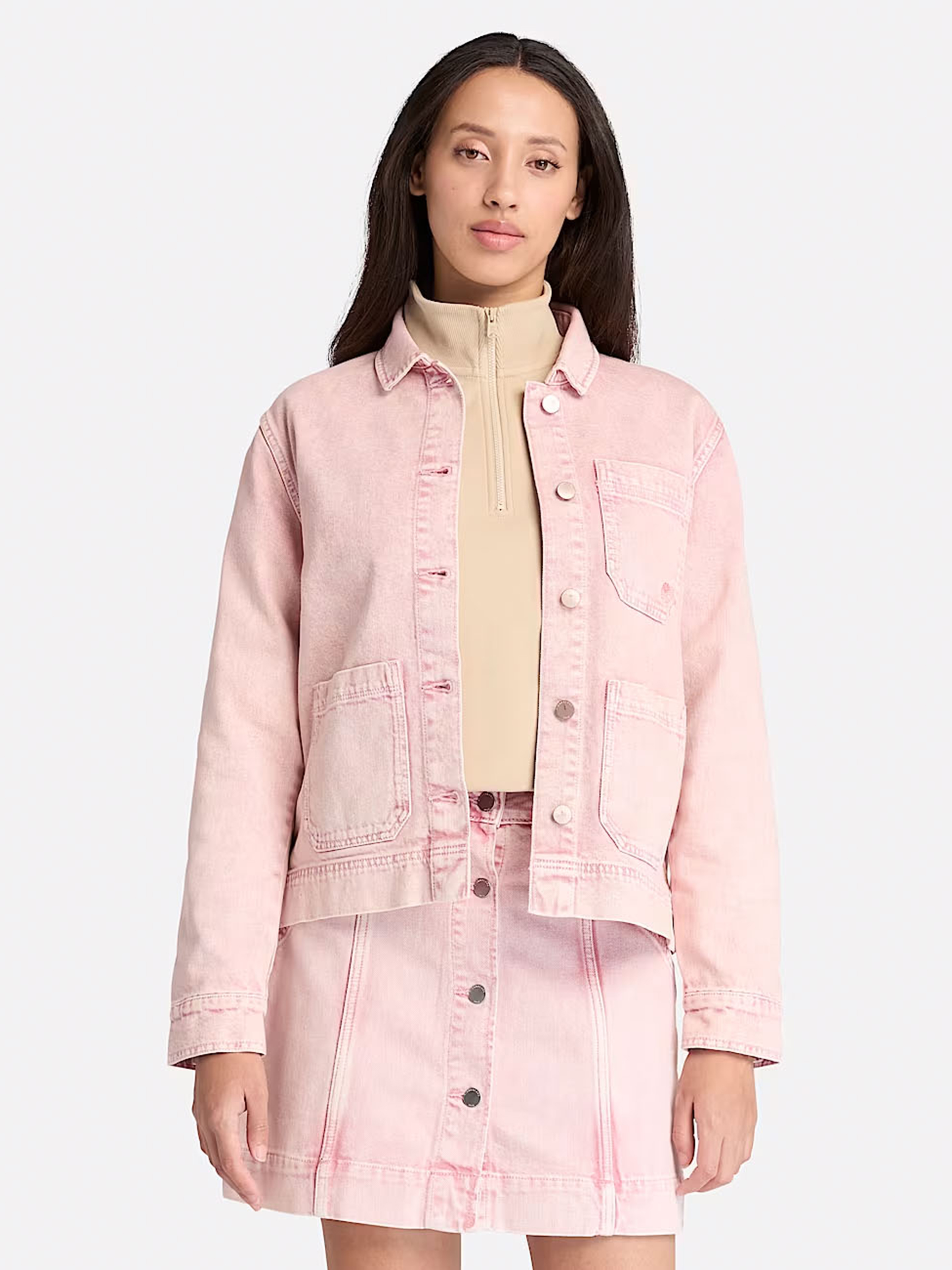 Жіноча Джинсова куртка Timberland Kempshire Chore (TH7829) колір пудра, матеріал ліоцел/бавовна