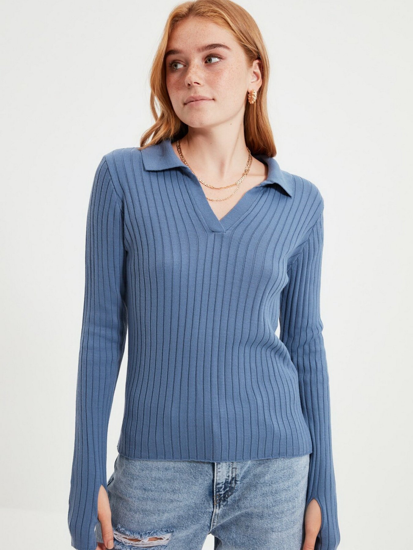 Джемпер Trendyol модель TWOAW21KZ1113/Indigo Фото