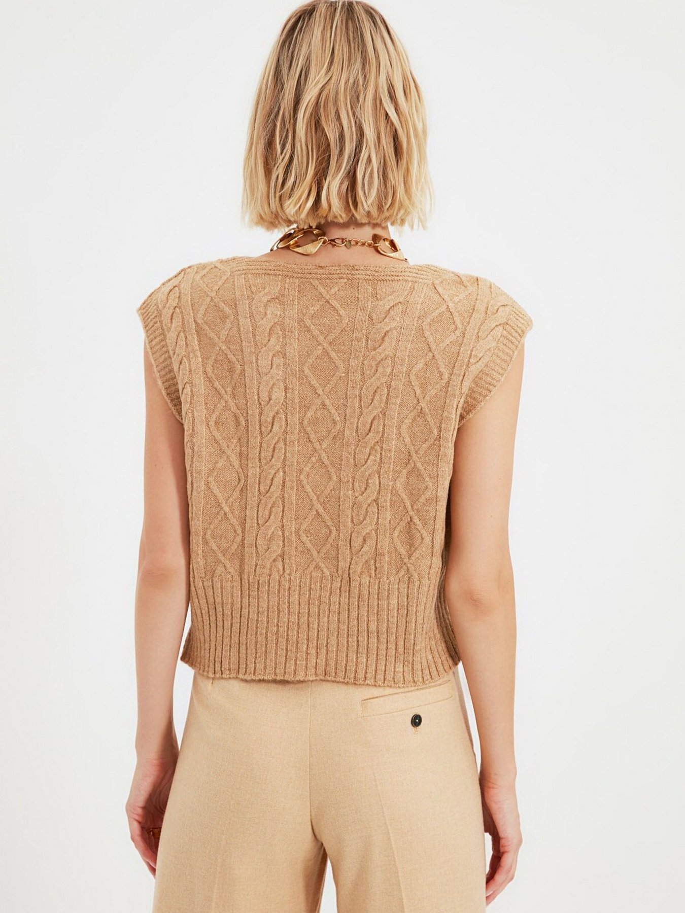 Жилет Trendyol модель TWOAW22BZ0057/Camel Жилет Trendyol модель TWOAW22BZ0057/Camel Фото