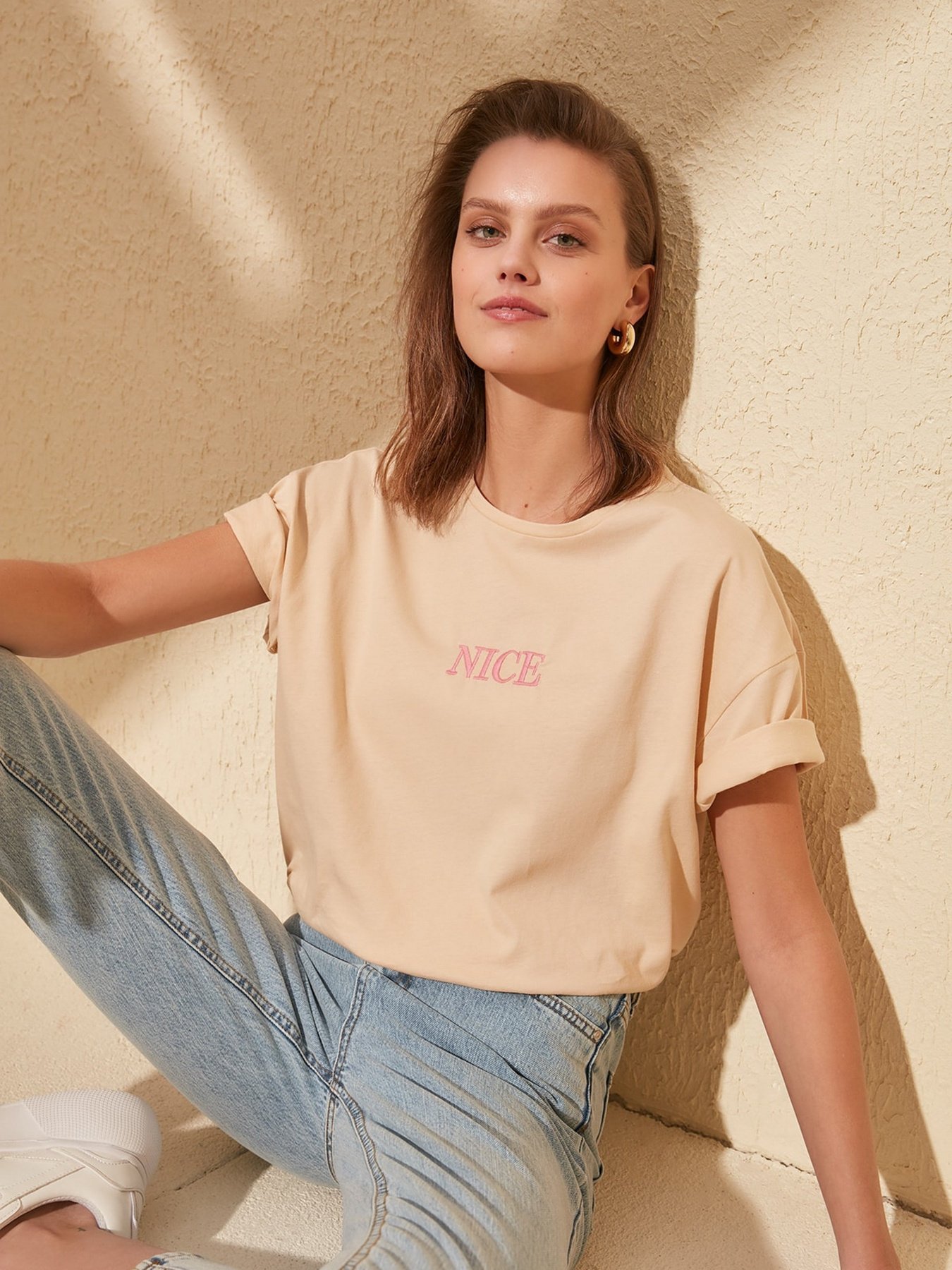 Футболки и поло Trendyol модель TWOSS20TS0228/Camel Футболки и поло Trendyol модель TWOSS20TS0228/Camel Фото