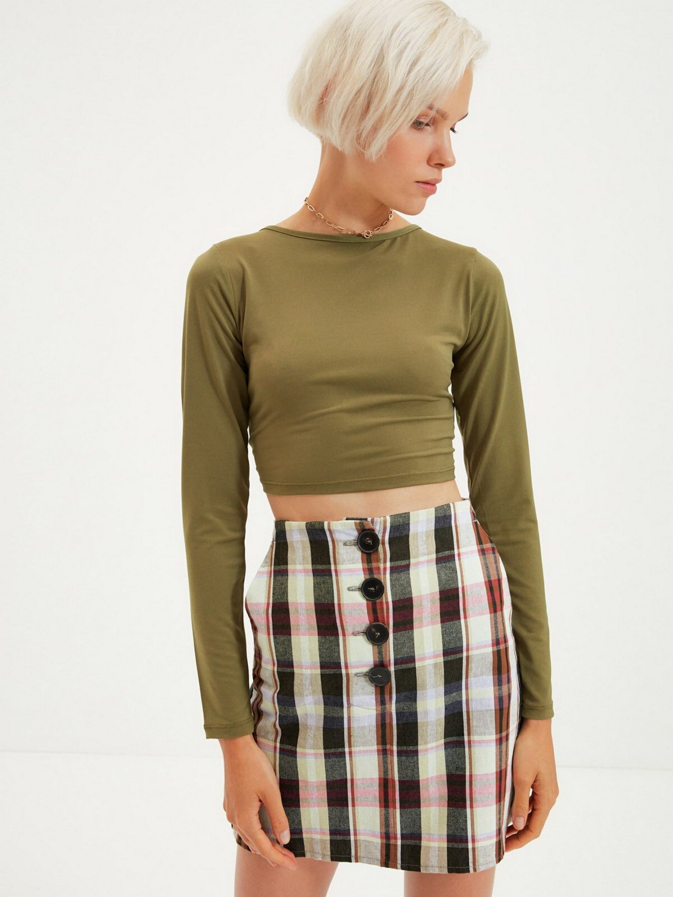 Топ Trendyol модель TWOAW22BZ0309/Haki Фото