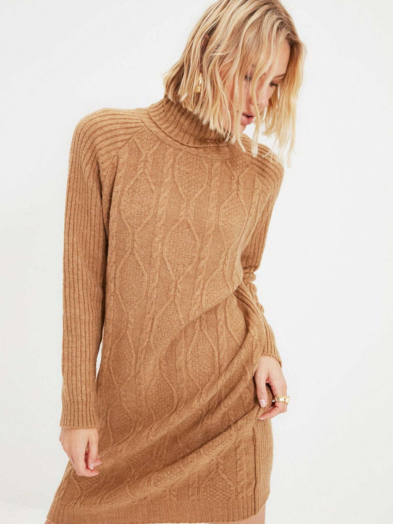 Платье мини Trendyol модель TWOAW22EL0029/Camel Платье мини Trendyol модель TWOAW22EL0029/Camel Фото