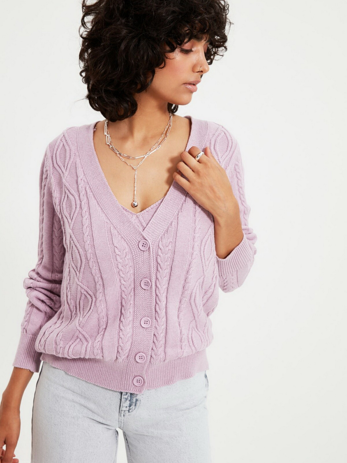 Кардиган Trendyol модель TWOAW22HI0007/Lila Кардиган Trendyol модель TWOAW22HI0007/Lila Фото