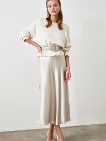 Спідниця міді Trendyol модель TWOAW21ET0223/Gumus Фото