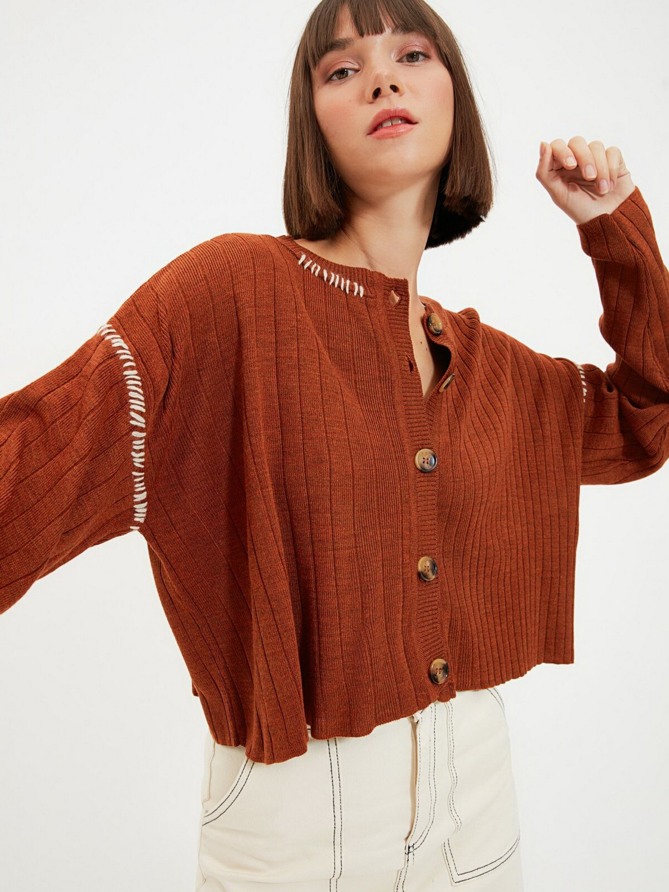 Кардиган Trendyol модель TWOAW22HI0178/Taba Фото