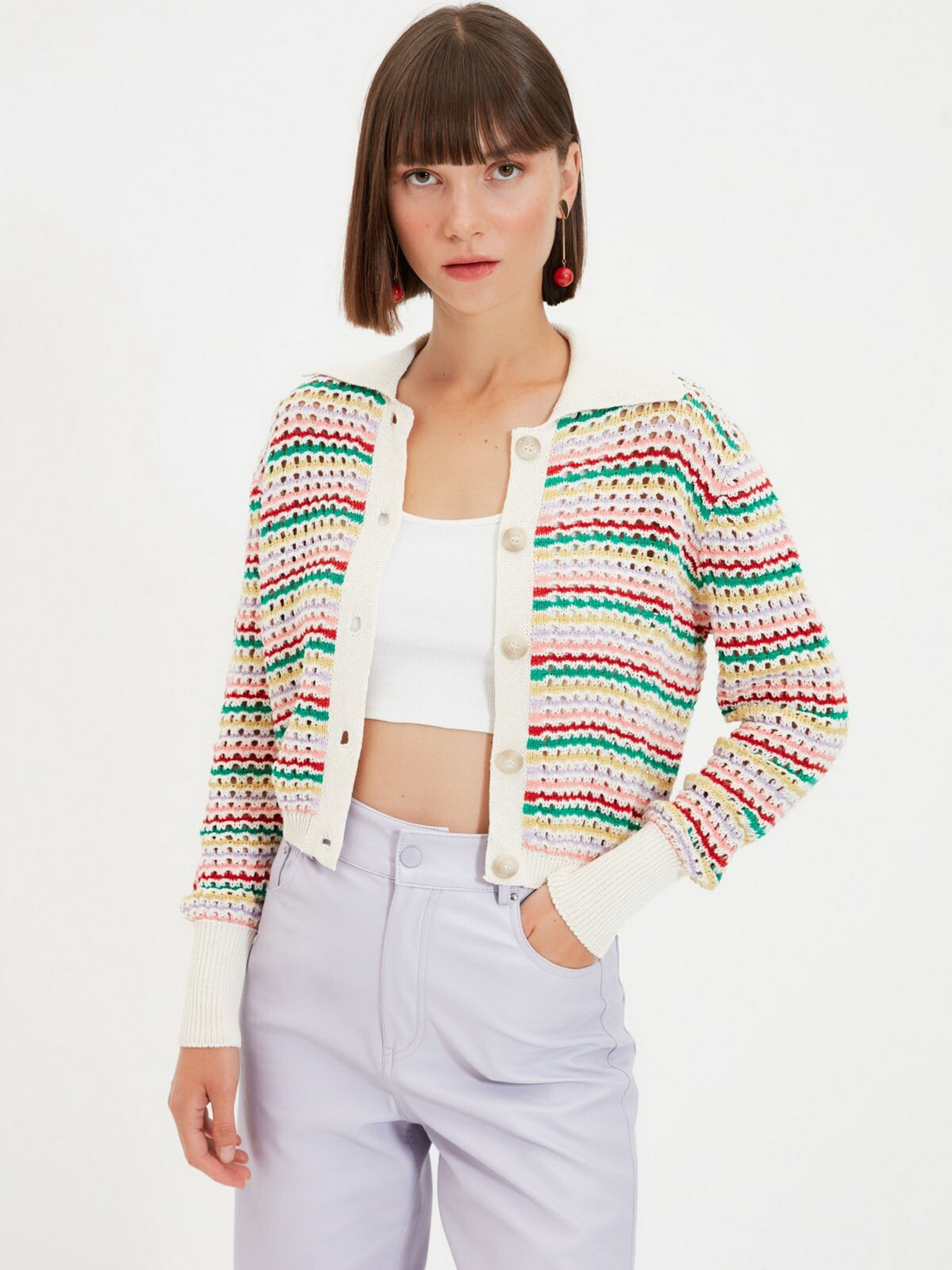 Кардиган Trendyol модель TWOAW22HI0196/Cok Renkli Фото