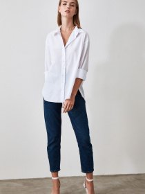 Блуза Trendyol модель TWOAW20GO0107/BEYAZ Блуза Trendyol модель TWOAW20GO0107/BEYAZ Фото