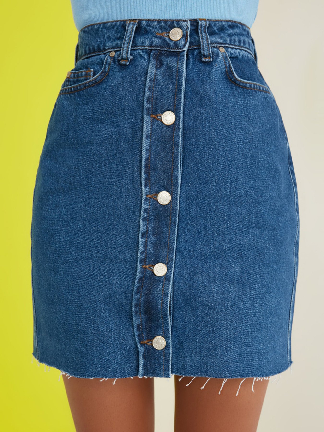 Джинсова спідниця Trendyol модель TWOSS21ET0302/Mavi Фото