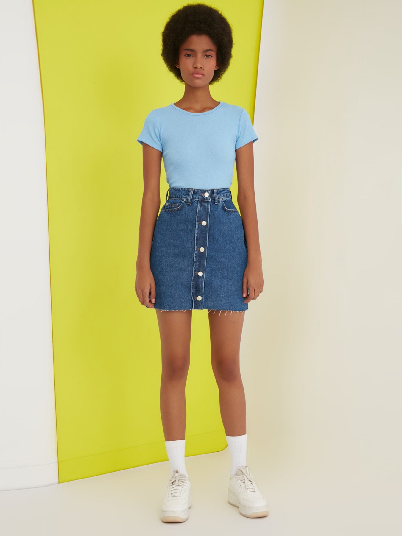 Джинсова спідниця Trendyol модель TWOSS21ET0302/Mavi Фото