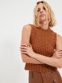 Жилет Trendyol модель TWOAW22BZ0002/Camel Жилет Trendyol модель TWOAW22BZ0002/Camel Фото