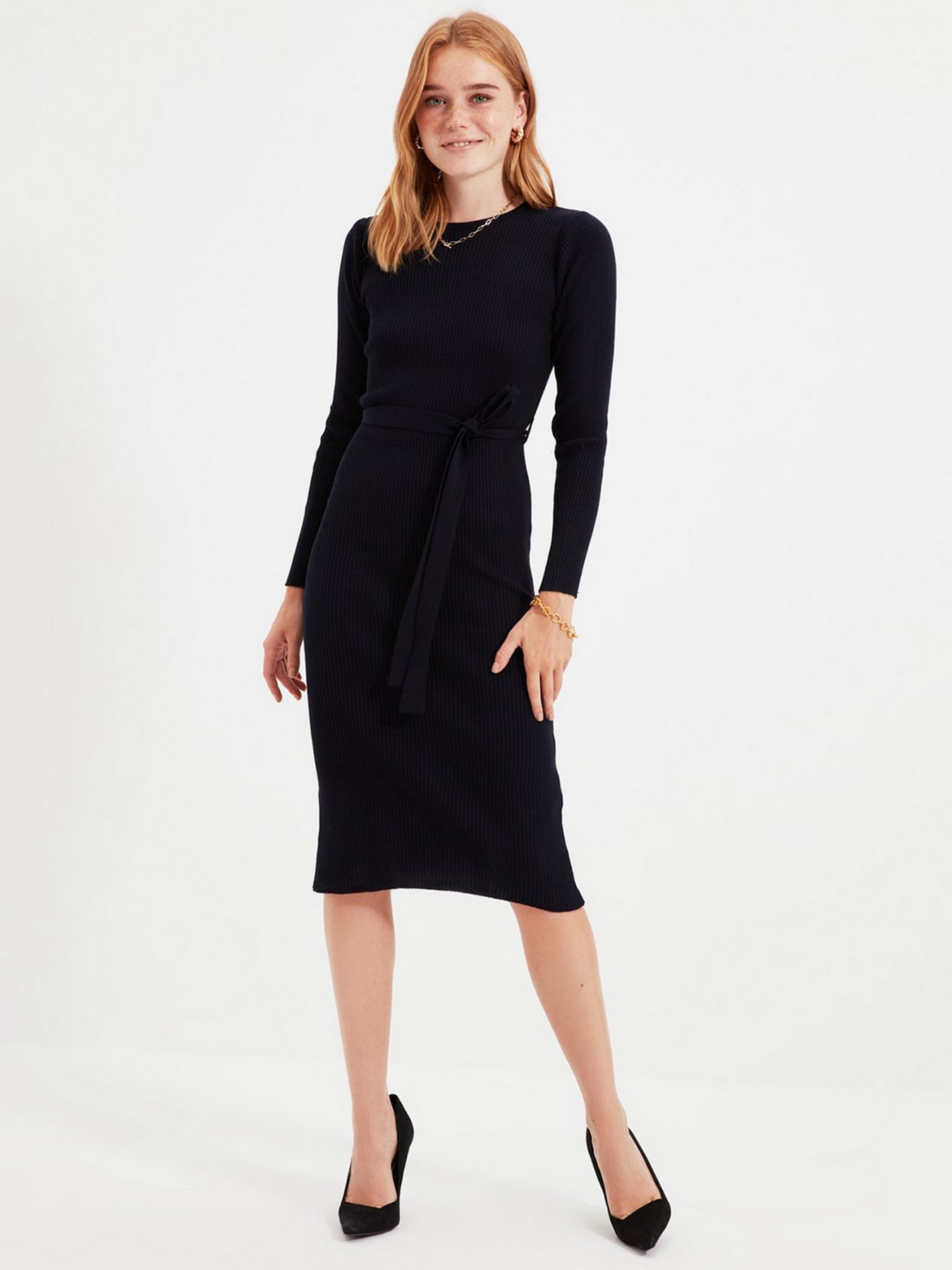 Платье миди Trendyol модель TWOAW22EL0009/Lacivert Фото