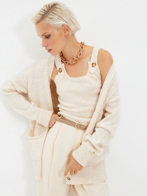 Кардиган Trendyol модель TWOAW22HI0001/Bej Кардиган Trendyol модель TWOAW22HI0001/Bej Фото