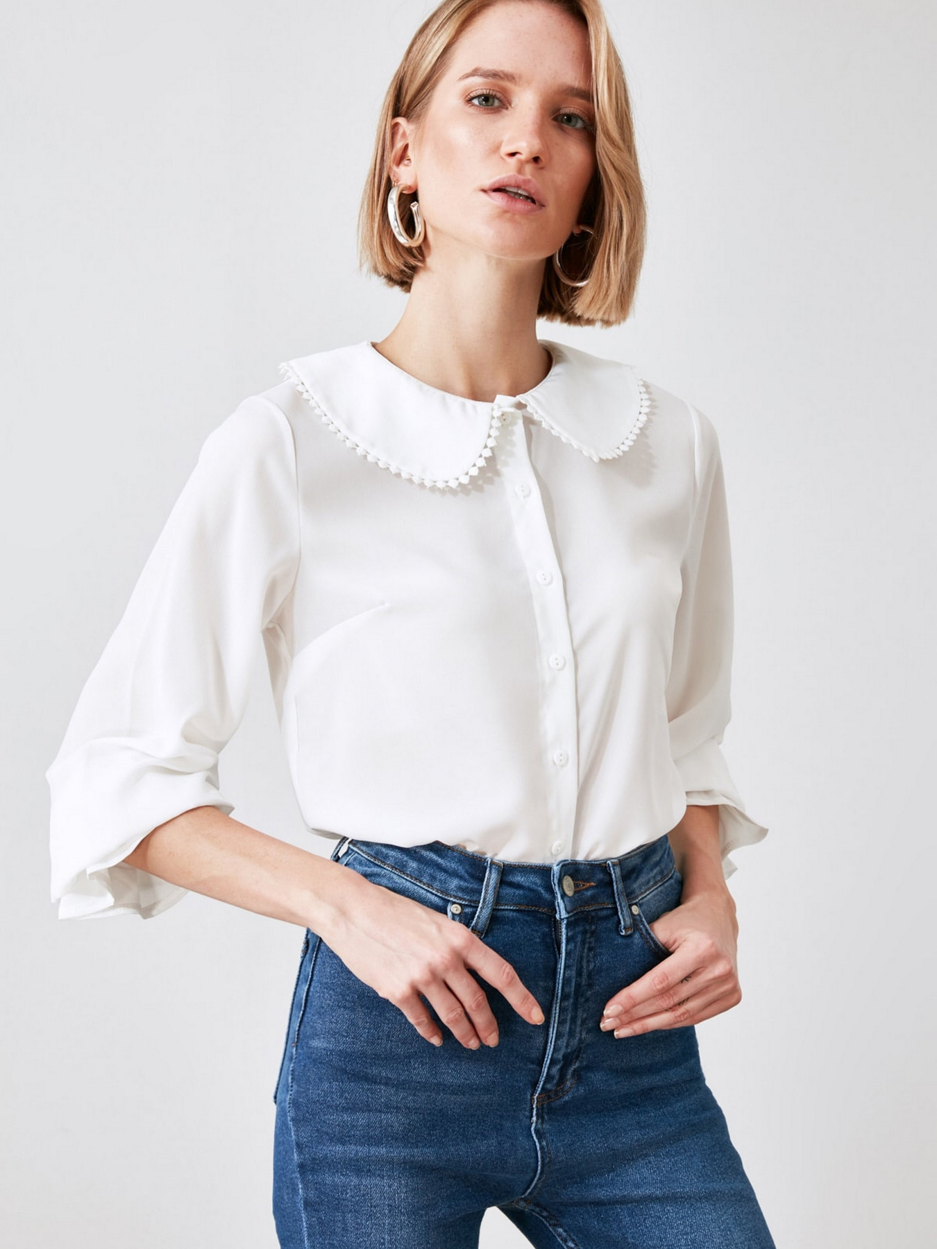 Блуза Trendyol модель TWOAW21GO0717/Beyaz Блуза Trendyol модель TWOAW21GO0717/Beyaz Фото