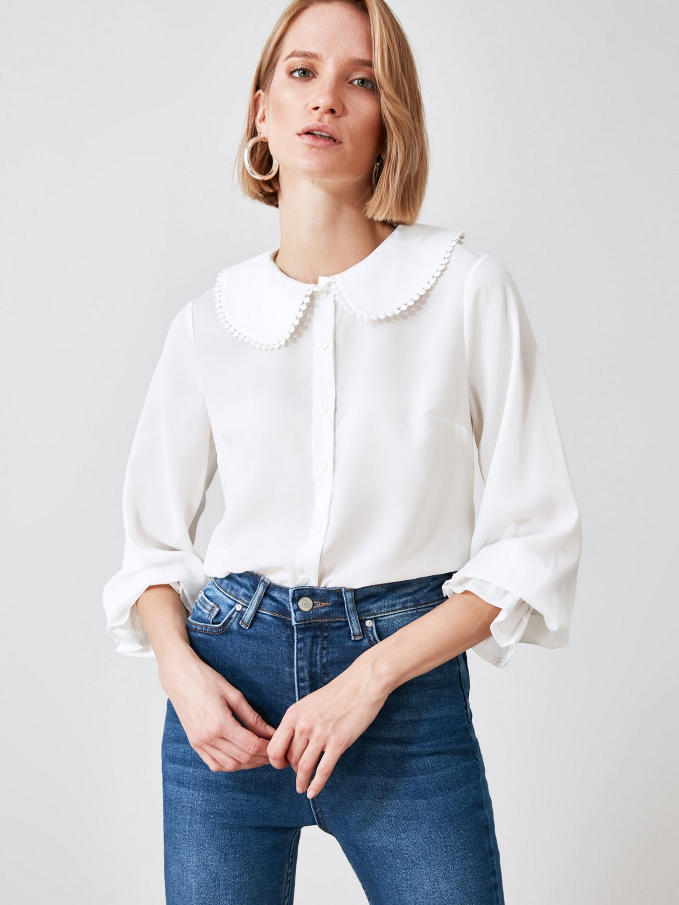 Блуза Trendyol модель TWOAW21GO0717/Beyaz Блуза Trendyol модель TWOAW21GO0717/Beyaz Фото