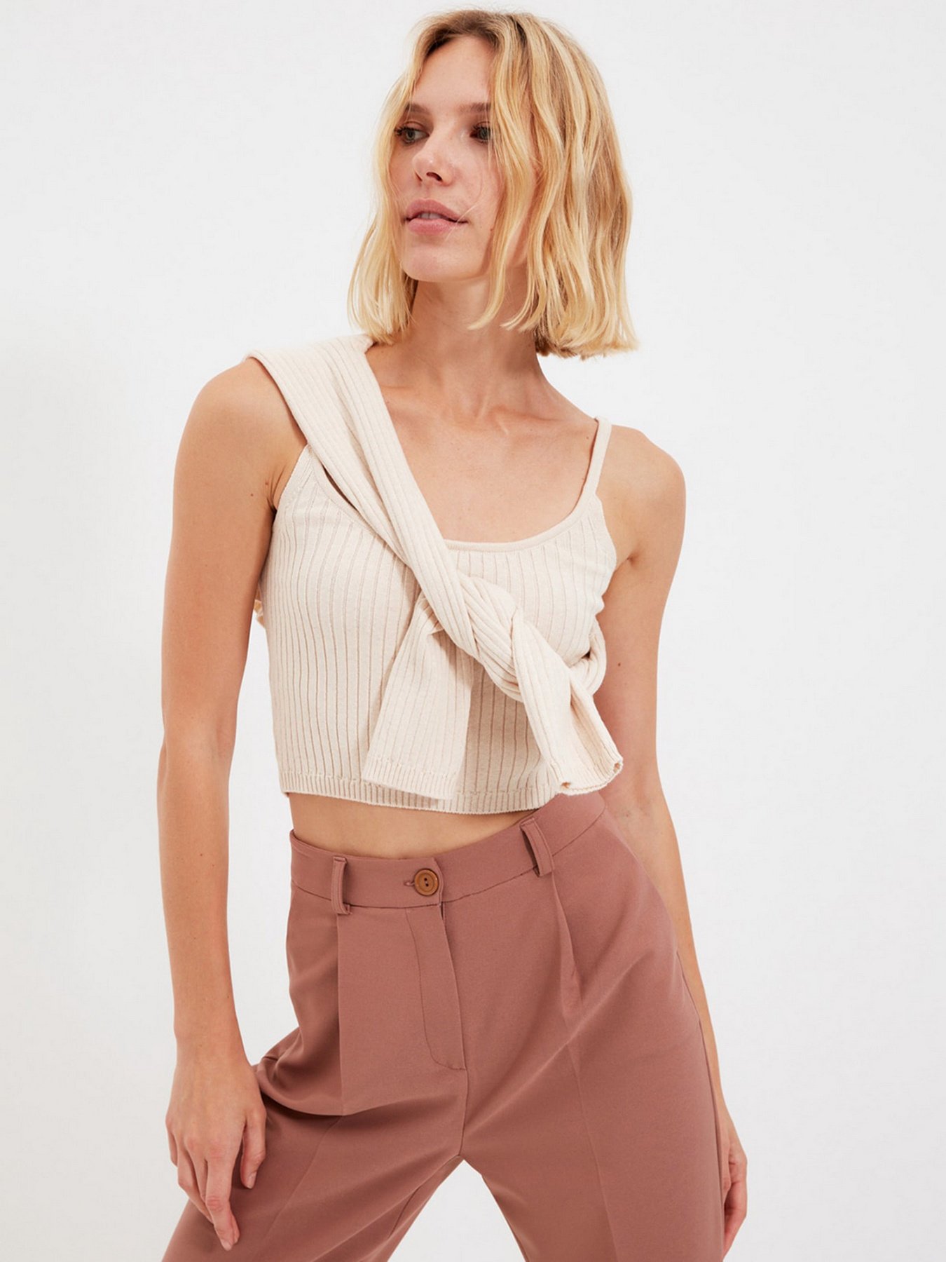 Кардиган Trendyol модель TWOAW22HI0008/Bej Фото