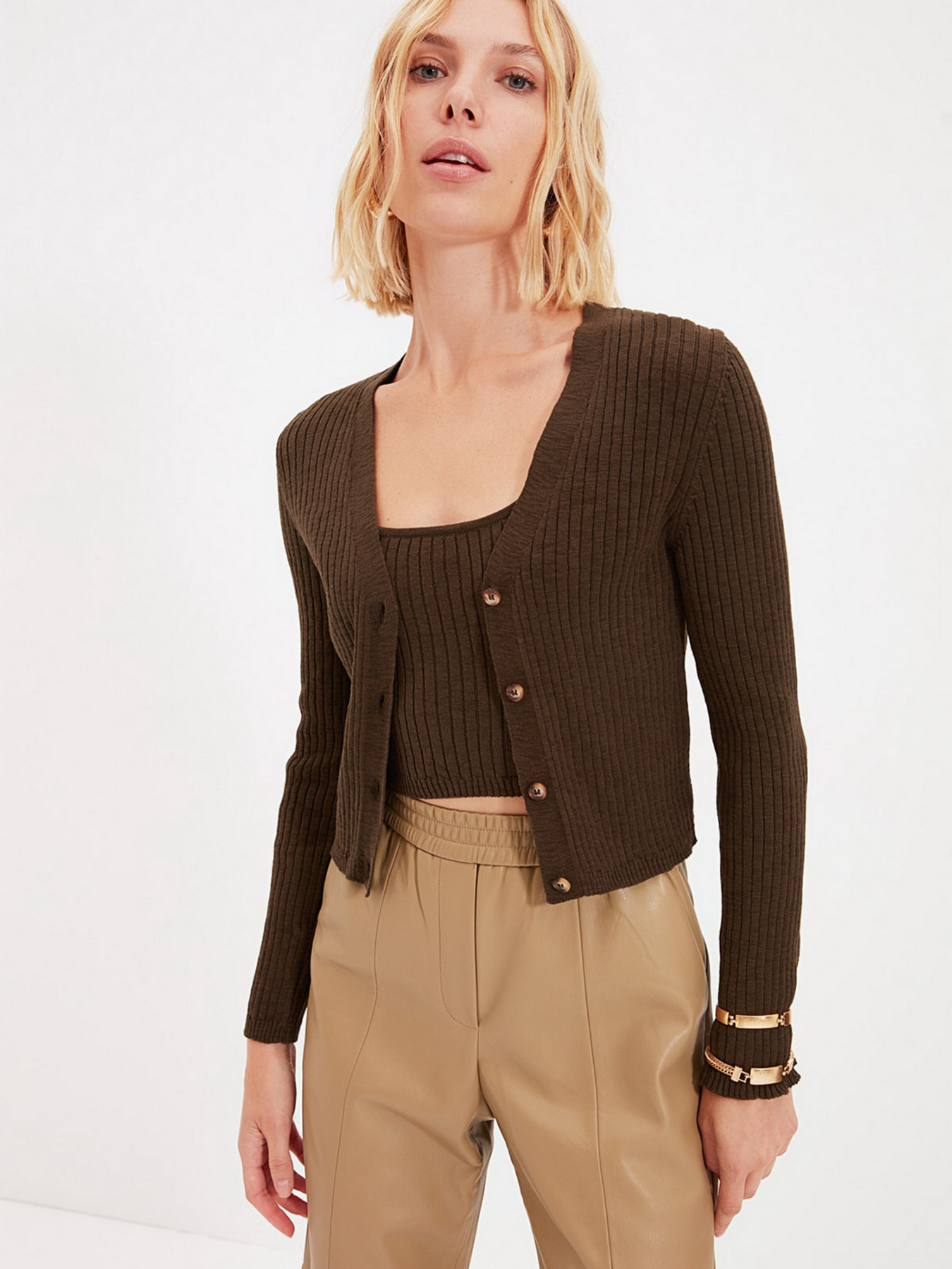 Кардиган Trendyol модель TWOAW22HI0008/Haki Кардиган Trendyol модель TWOAW22HI0008/Haki Фото