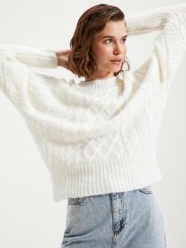 Джемпер Trendyol модель TWOAW22KZ0234/Ekru Джемпер Trendyol модель TWOAW22KZ0234/Ekru Фото