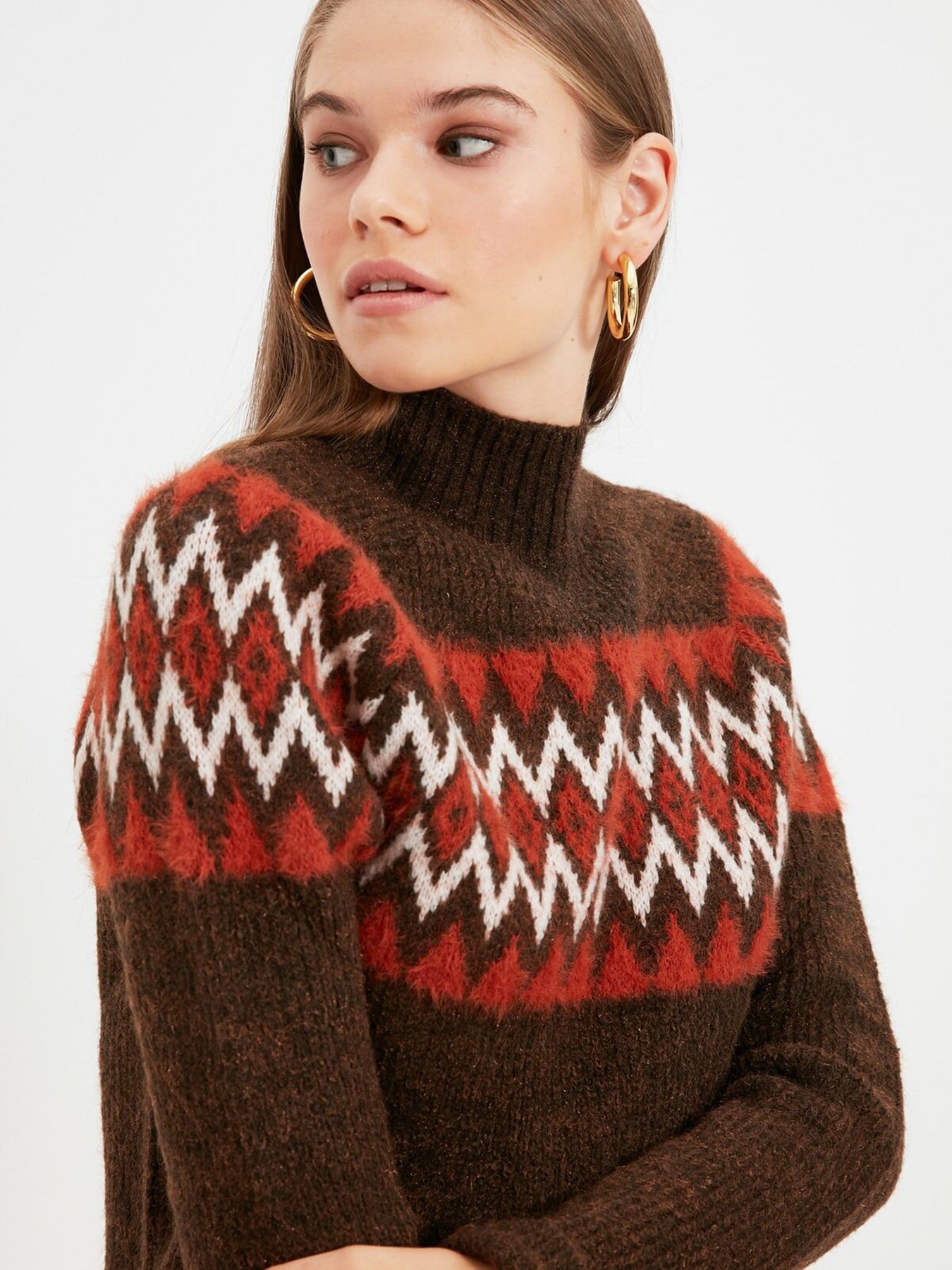 Джемпер Trendyol модель TWOAW22KZ0248/Koyu Kahverengi Фото