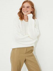 Джемпер Trendyol модель TWOAW22KZ0256/Ekru Джемпер Trendyol модель TWOAW22KZ0256/Ekru Фото