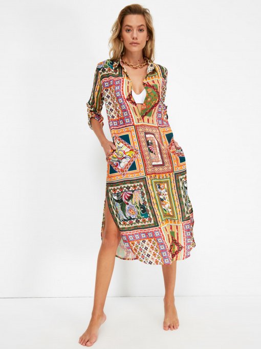 Платья Trendyol модель TBESS21EL4226/Cok Renkli Фото