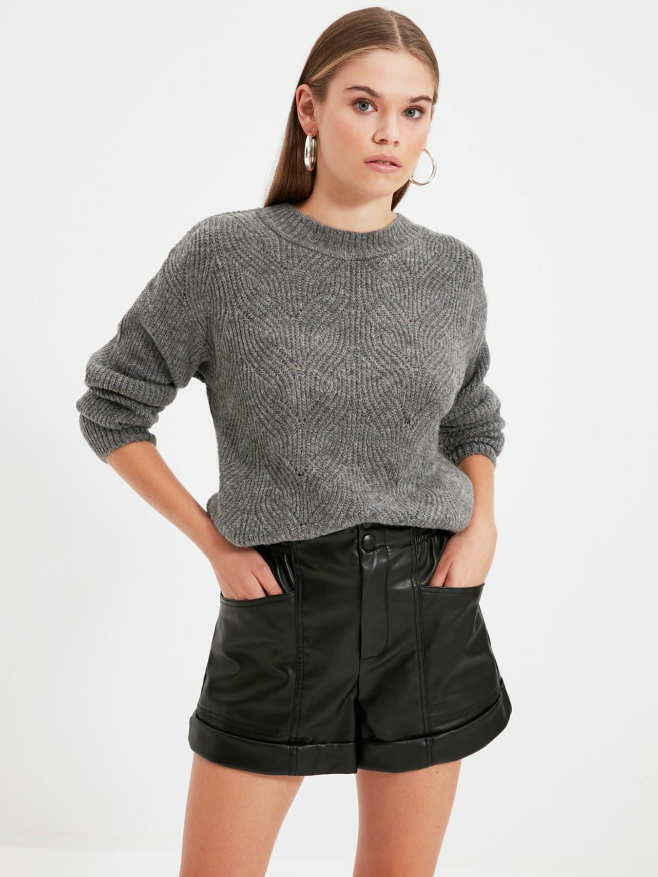 Джемпер Trendyol модель TWOAW22KZ0266/Antrasit Джемпер Trendyol модель TWOAW22KZ0266/Antrasit Фото