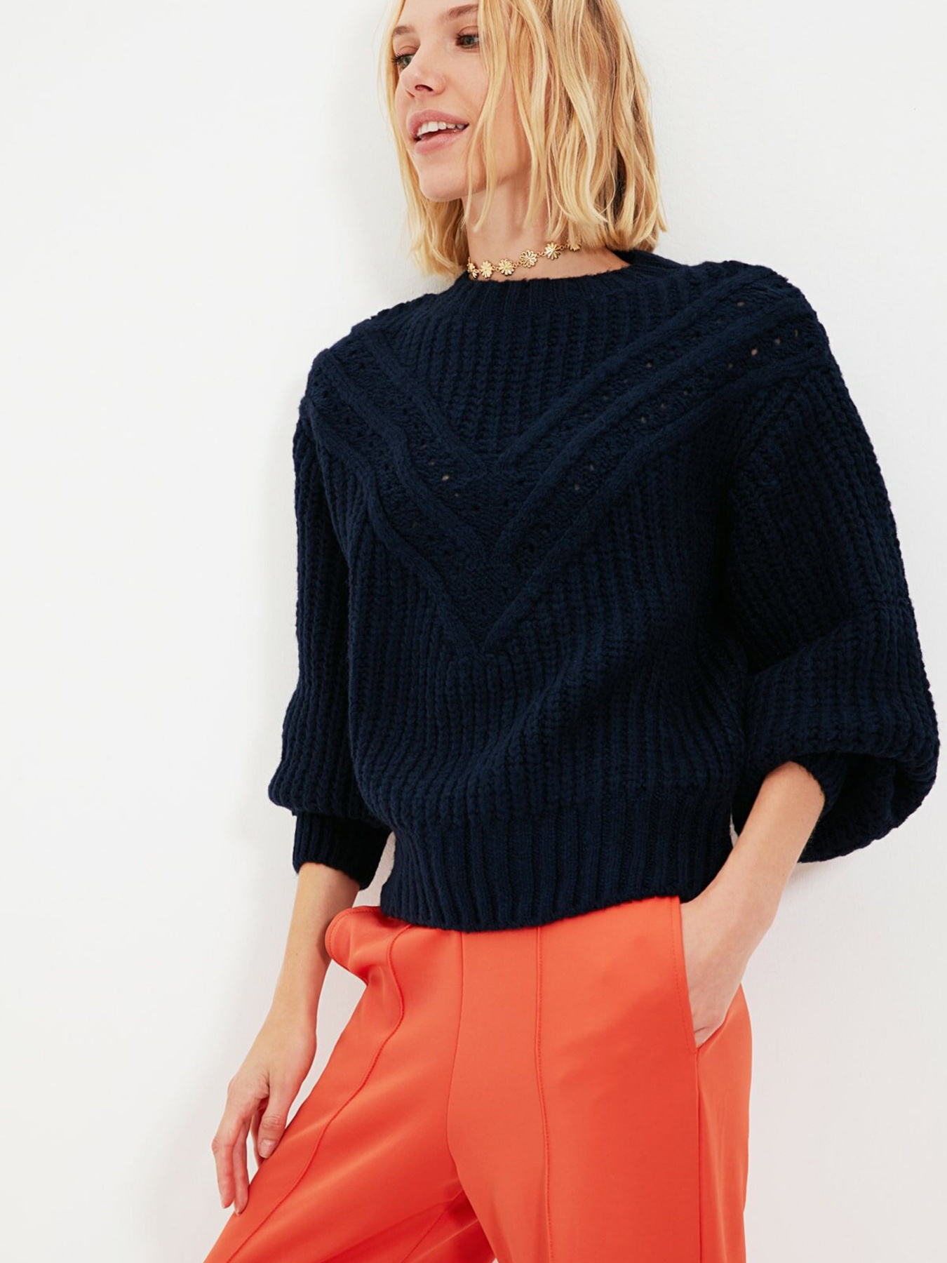 Джемпер Trendyol модель TWOAW22KZ0267/Lacivert Джемпер Trendyol модель TWOAW22KZ0267/Lacivert Фото