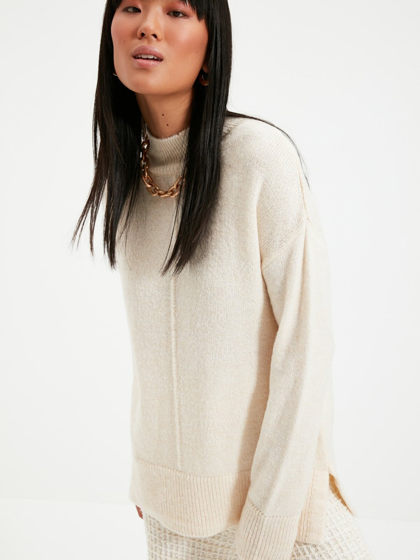 Джемпер Trendyol модель TWOAW22KZ0271/Ekru Джемпер Trendyol модель TWOAW22KZ0271/Ekru Фото