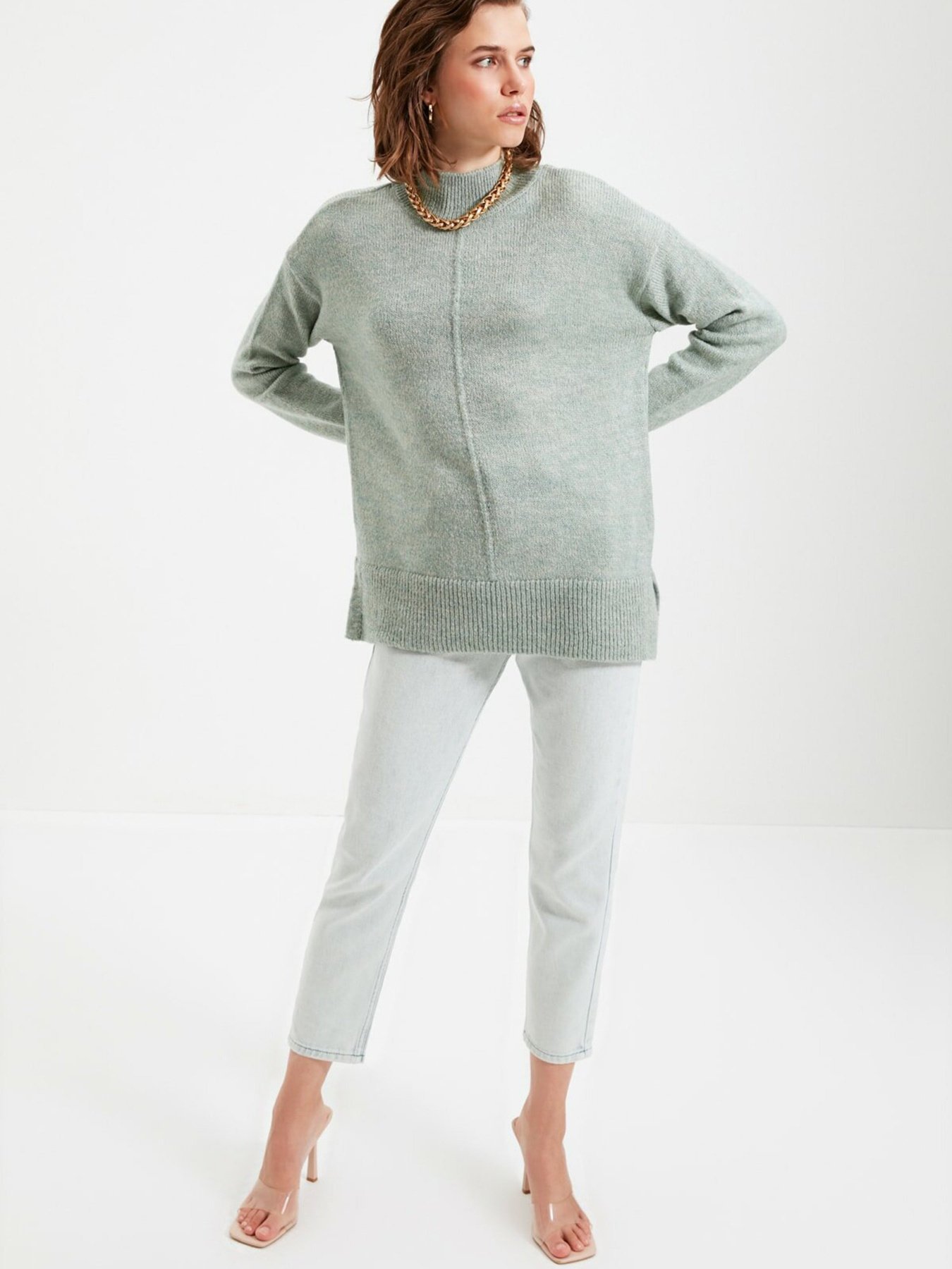 Джемпер Trendyol модель TWOAW22KZ0271/Mint Джемпер Trendyol модель TWOAW22KZ0271/Mint Фото