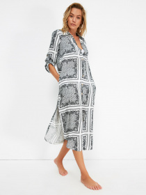 Сукня міді Trendyol модель TBESS21EL4226/Siyah-Beyaz Фото