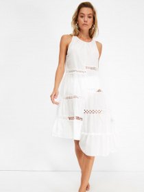 Платье миди Trendyol модель TBESS21EL3864/Beyaz Платье миди Trendyol модель TBESS21EL3864/Beyaz Фото
