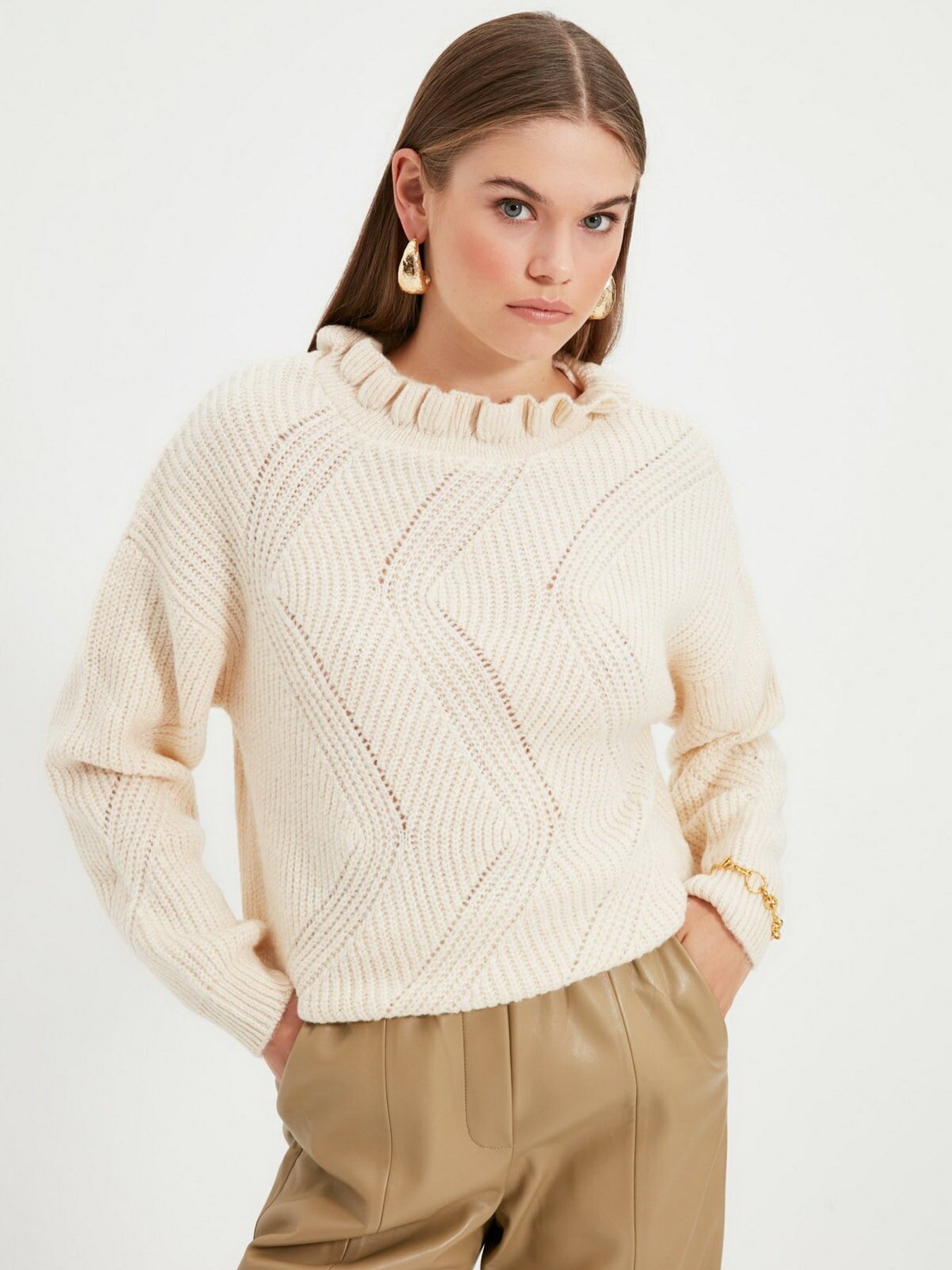 Джемпер Trendyol модель TWOAW22KZ0505/Ekru Фото