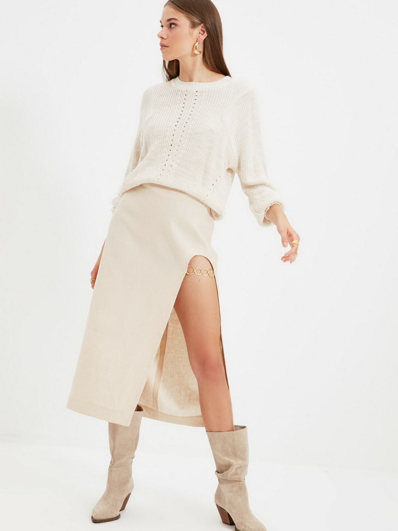 Свитер Trendyol модель TWOAW22KZ0679/Ekru Фото