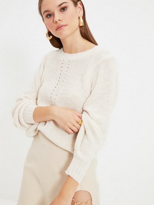 Светр Trendyol модель TWOAW22KZ0679/Ekru Фото