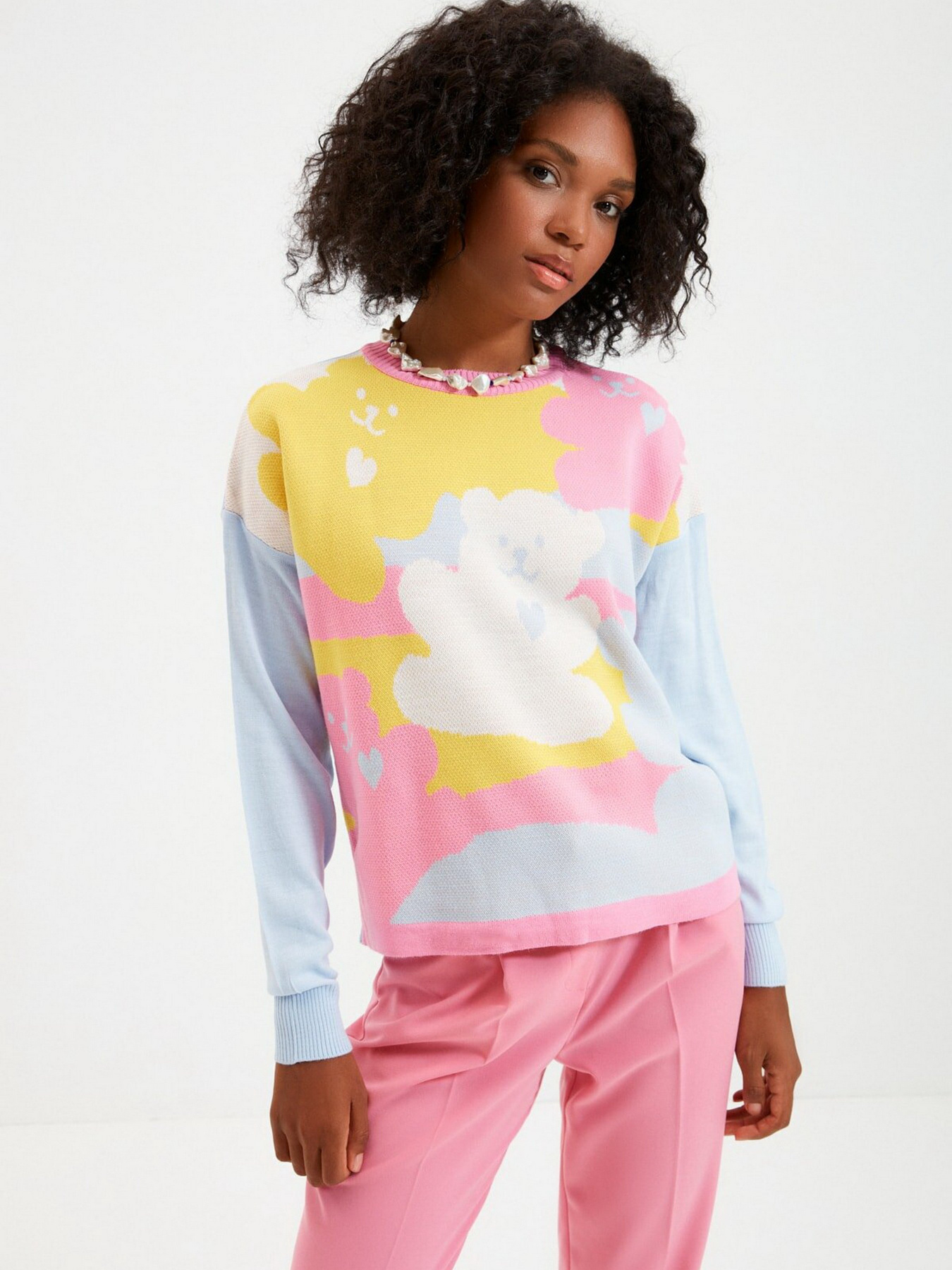 Джемпер Trendyol модель TWOAW22KZ0970/Cok Renkli Джемпер Trendyol модель TWOAW22KZ0970/Cok Renkli Фото