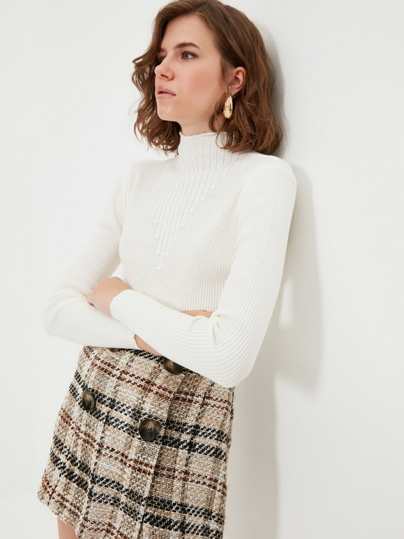 Джемпер Trendyol модель TWOAW22KZ1411/Ekru Джемпер Trendyol модель TWOAW22KZ1411/Ekru Фото