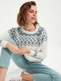 Джемпер Trendyol модель TWOAW22KZ1548/Ekru Джемпер Trendyol модель TWOAW22KZ1548/Ekru Фото