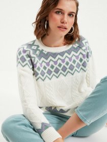 Джемпер Trendyol модель TWOAW22KZ1548/Ekru Джемпер Trendyol модель TWOAW22KZ1548/Ekru Фото