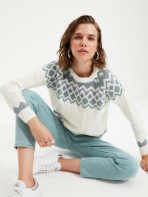 Джемпер Trendyol модель TWOAW22KZ1548/Ekru Джемпер Trendyol модель TWOAW22KZ1548/Ekru Фото