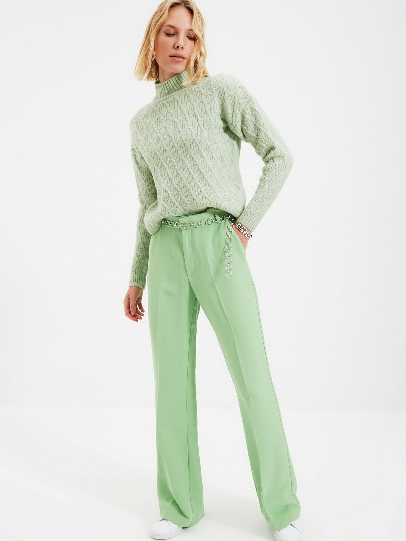 Джемпер Trendyol модель TWOAW22KZ1554/Mint Джемпер Trendyol модель TWOAW22KZ1554/Mint Фото