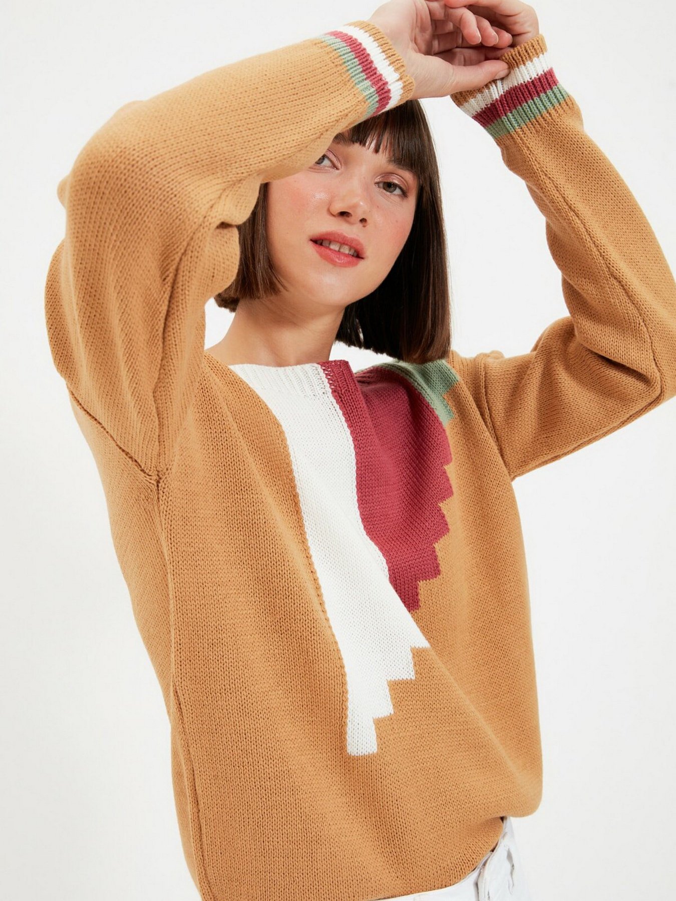 Джемпер Trendyol модель TWOAW22KZ1733/Bej Джемпер Trendyol модель TWOAW22KZ1733/Bej Фото