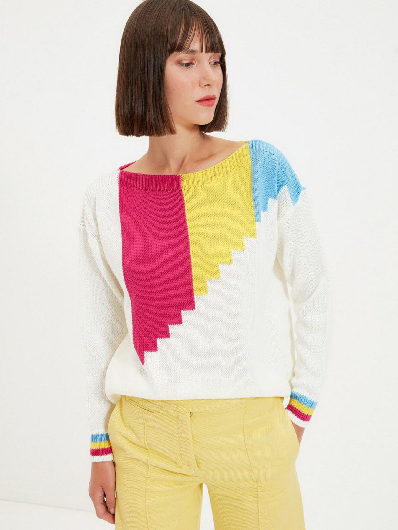 Джемпер Trendyol модель TWOAW22KZ1733/Ekru Джемпер Trendyol модель TWOAW22KZ1733/Ekru Фото