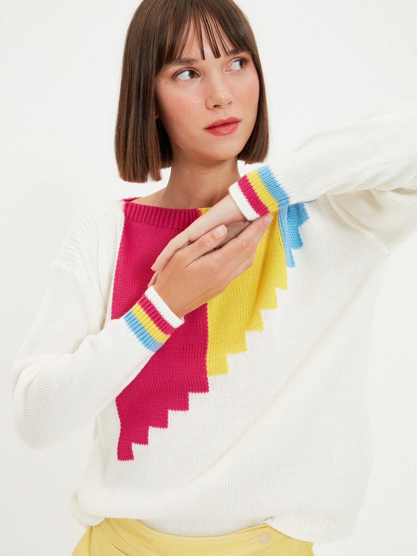 Джемпер Trendyol модель TWOAW22KZ1733/Ekru Джемпер Trendyol модель TWOAW22KZ1733/Ekru Фото