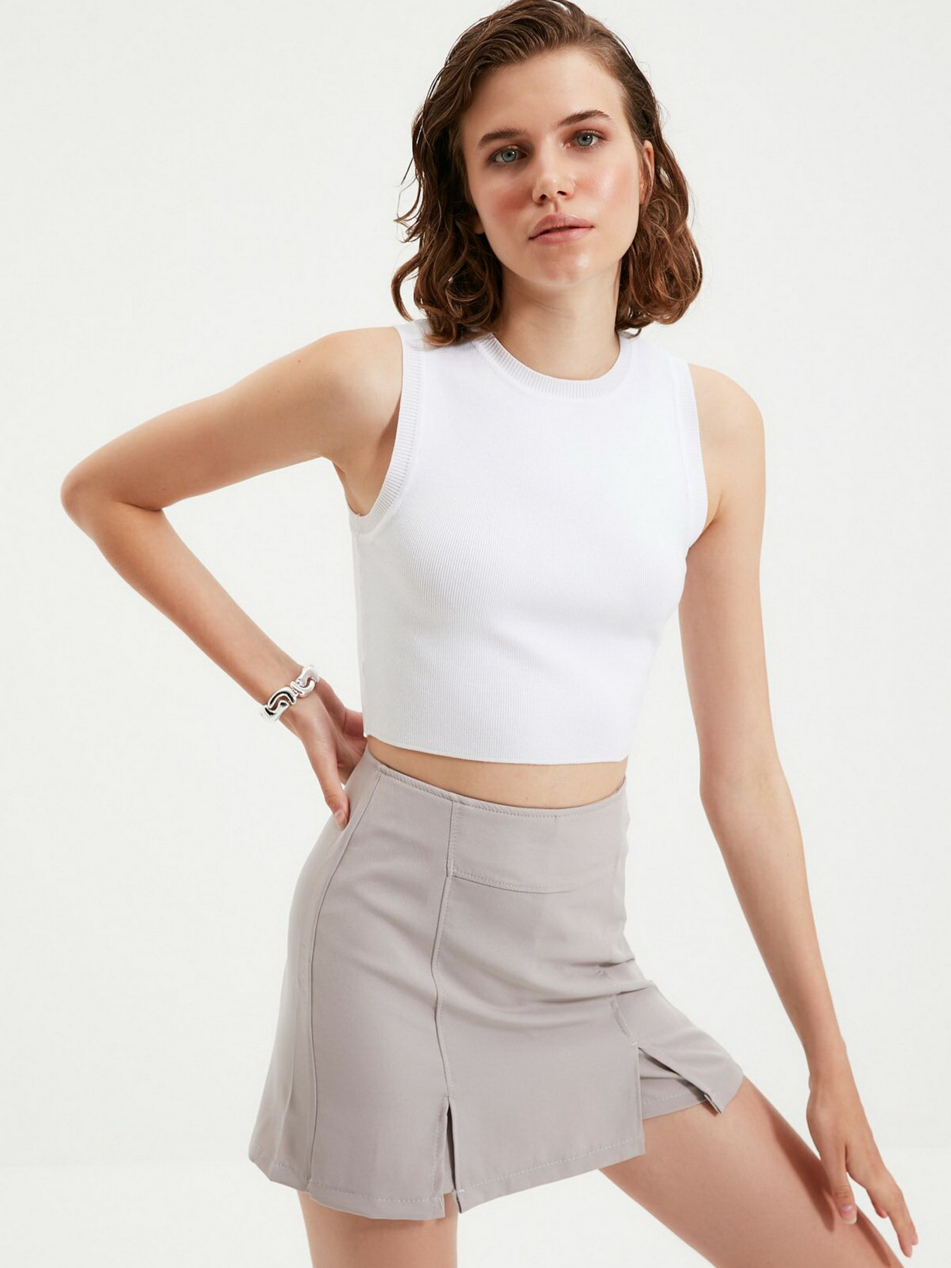 Юбка-шорты Trendyol модель TWOSS20SR0364/Gri Фото