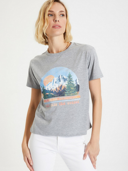 Футболки и поло Trendyol модель TWOSS21TS4013/Gri Фото